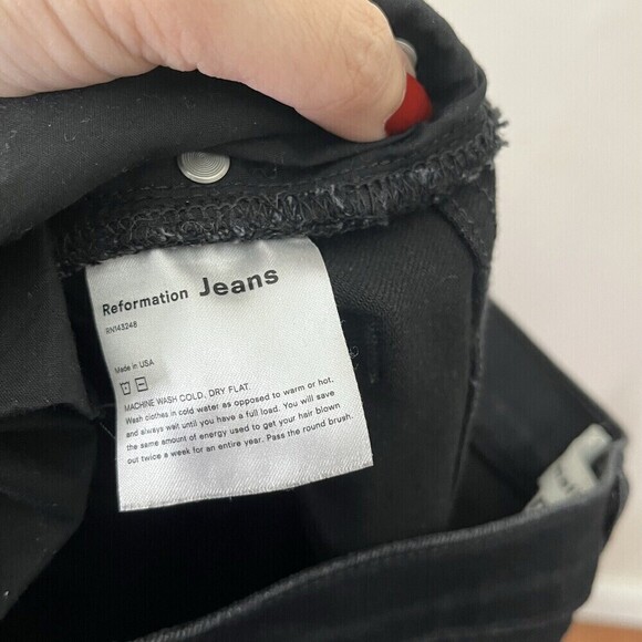 Reformation High & Skinny Jeans Women’s Size 25 Black Distressed Ankle Fit - Picture 13 of 13